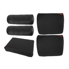 아트로마 Xing 퀼트 메모리폼 목쿠션 2p + 등쿠션 2p + 팔쿠션, 블랙, 1개