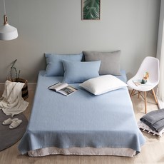 Eco Deco Rosy 固定鬆緊帶床墊, 藍色