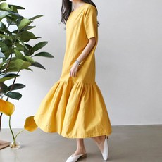 BONBONSTORY 棉麻孕婦連身裙