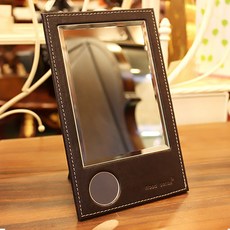 Haeul Life 皮革車線桌上鏡 大, 深棕色