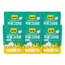 엘빈즈 쌀눈 담은 건강한 쌀과자 곡물 그대로, 브로콜리맛, 30g, 6개