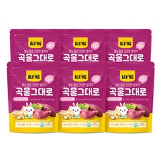 엘빈즈 쌀눈 담은 건강한 쌀과자 곡물 그대로, 자색고구마맛, 30g, 6개