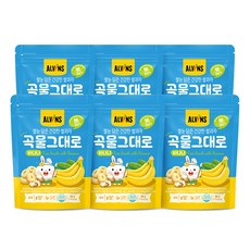엘빈즈 쌀눈 담은 건강한 쌀과자 곡물 그대로, 바나나맛, 30g, 6개