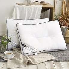 I'm Living 黑邊柔軟C字型魔術枕頭, 白色, 2入