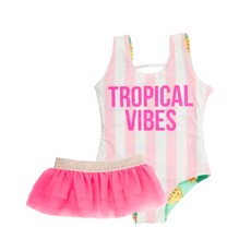 셰이드크리터스 여아용 양면 pineapple stripe 튜튜 수영복