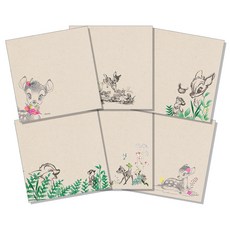 迪士尼小鹿斑比麻糬備忘錄紙套組 6 件, 混色, 1套