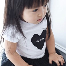 monfimafi 孩童黑心圓形短袖