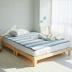 3D涼感網狀條紋床墊, 藍色波浪, 涼墊