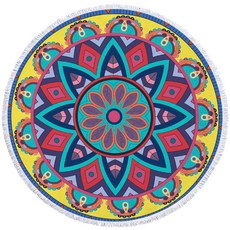 Kong 多種圖案圓形沙灘巾 3, C, 1個