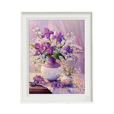 Gafang 紫色花瓶 鑽石畫 小型 CS01501 + 作業工具, 紫色, 1套