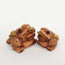 木家三腳蟾蜍裝飾品2件組, 混合色