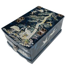 Najeon 漆器 Hanji Gyeongdae Songhak 首飾盒 Blue Cow, 1個