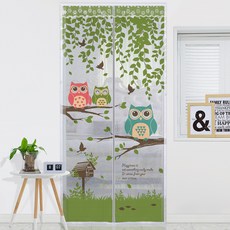 다샵 일체형 자석 프리미엄 모기장 + 찍찍이테이프 6p + 오픈고정자석 4p, 행복부엉이(모기장), 랜덤 발송(자석)