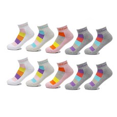 Wilson 雙層氣墊女款短筒運動高爾夫球襪 WS19607 4種 10雙, 隨機發貨