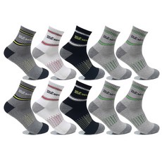 Wilson 雙層氣墊男款中筒運動高爾夫球襪 WS19518 4種 10雙, 隨機發貨