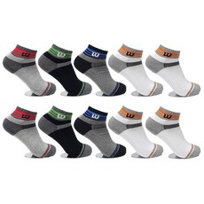 Wilson 雙層氣墊男性運動高爾夫球襪 WS19510 4種 10雙, 隨機發貨