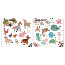 磁性遊戲拼圖 農場動物 + 海洋動物組合, 1套