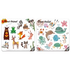 Comme moi Jouet Trente 磁鐵遊戲拼圖 森林動物 + 海洋動物套組, 1套