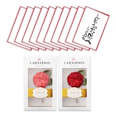 2Youngdesign 康乃馨胸花 2款 + 訊息書法卡 10入, 永遠愛你, 1套