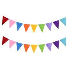 PARTYHAE 毛氈三角派對掛旗 2入, 彩虹