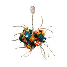 주맥스 화이어볼 조류장난감 새장 횟대 M, 혼합색상, 1개