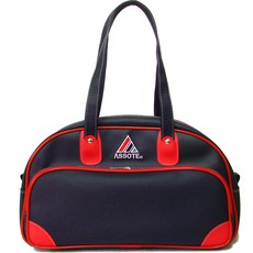 Assote 凸出型前口袋基本款運動包, 底色(海軍藍) + 線條(紅色)