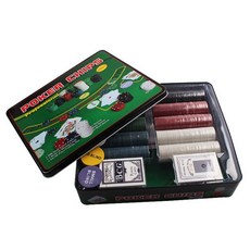 撲克籌碼 鐵盒 500入, 混色