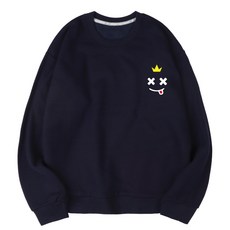 VENHIT 皇冠表情印花寬鬆棉質長袖上衣