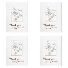 Hallmark 高級雕刻感謝卡 KEM2503, 銀, 4個