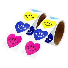 Donna&deco Sera 愛心笑臉6色捲筒貼紙, 混色, 2個