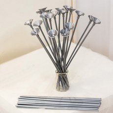 WOW PARTY KOREA 氣球杯棒 50入, 銀色, 2個