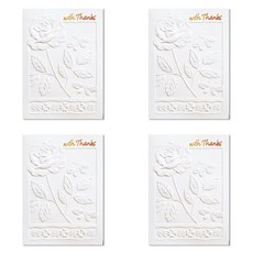 Hallmark 高級雕刻感謝卡 KEM2502, 混色, 4個