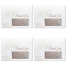 Hallmark 高級雕刻感謝卡 KEM2508, 銀, 4個