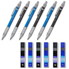 Be Fancy Knock-type Auto Holder Sharp 黑色 3p + 藍色 3p + 墊片 黑色 3p + 藍色 3p 套裝, 2mm, 1套