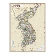 地圖.com 復古風護貝型韓國地圖 78cmx110cm, 1個