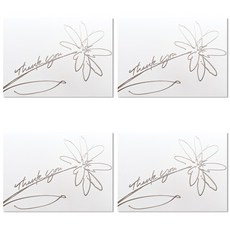 Hallmark 高級雕刻感謝卡 KEM2507, 銀, 4個