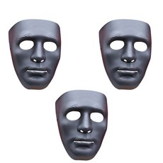 Stupid 迷彩面具 3入, 黑色, 3個