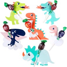indi.k Gaja 恐龍王國棒棒糖裝飾紙, 66個, 混色