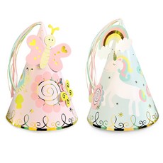 indi.k 夢幻森林精靈錐形帽 粉紅色3入 + 薄荷綠3入, 混合顏色, 1套