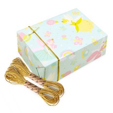 indi.k 夢幻森林精靈包裝紙10p + 沙金色金蔥繩2p, 混合顏色, 1套