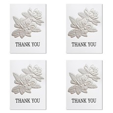 Hallmark 高級雕刻感謝卡 KEM2501, 混色, 4個