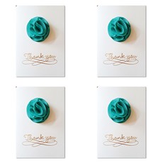 Hallmark 花朵胸花感謝卡, 薄荷綠, 4個