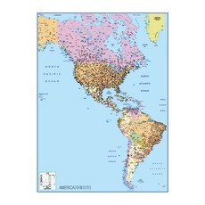 Jido.com 美洲地圖 覆膜型 小 78 x 110 cm + 世界地圖套組, 1套