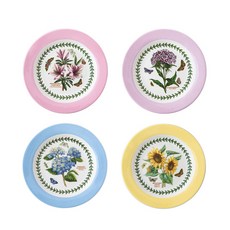PORTmeIRION 波特玫琳恩 Botanic Garden 露臺盤 18cm HMA 4入, 1套, 盤子 4個, 杜鵑花,美國石竹,繡球花,向日葵