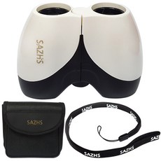 사츠 오페라글라스 자동초점 콘서트 망원경 A-7 블랙 + 파우치 + 넥 스트랩 세트, 21mm