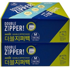 CLEANSON 雙層夾鏈食物保鮮袋 25*30cm 80入, M, 100張, 2盒