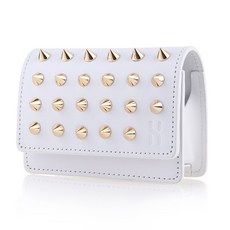 HENRY STUART 字母Logo鉚釘高爾夫測距儀收納包, 白色, 1個