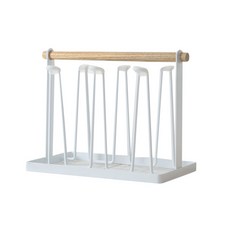 EUMES 木質馬克杯 咖啡杯 多功能杯架, 白色, 1個