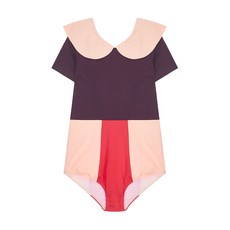 MOTORETA 女童款翻領細節泳衣 AQM21WA82G