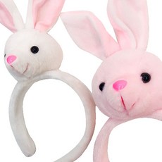 常備倉庫兔子玩偶娃娃髮箍 2種組, 白色, 粉色, 1組